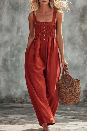 The Cilinie Cotton Linen Jumpsuit