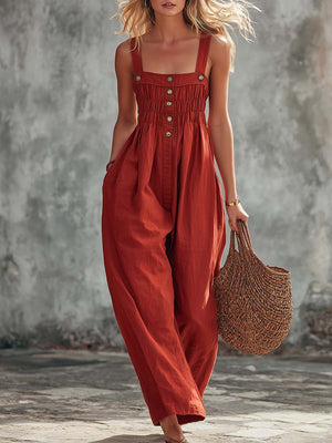 The Cilinie Cotton Linen Jumpsuit