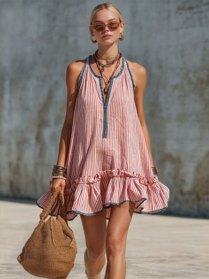 The Adeline Cotton Linen Mini Dress