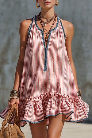 The Adeline Cotton Linen Mini Dress
