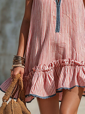 The Adeline Cotton Linen Mini Dress