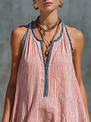 The Adeline Cotton Linen Mini Dress