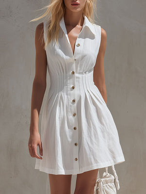 The Foy Cotton Linen Mini Dress