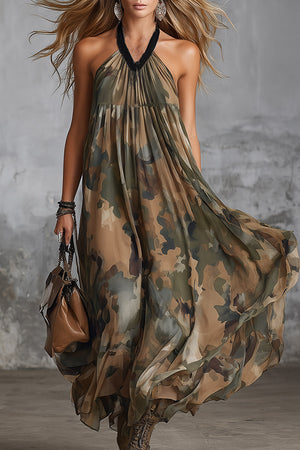 The Gentiane Chiffon Maxi Dress