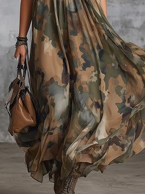 The Gentiane Chiffon Maxi Dress