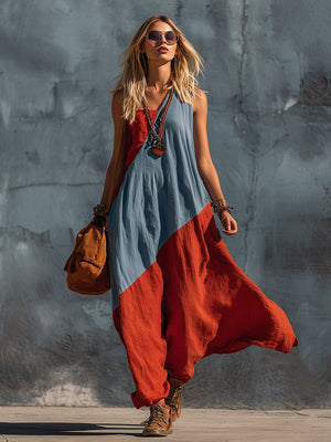 The Gladys Cotton Linen Maxi Dress