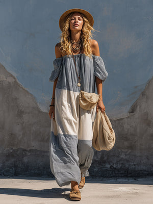 The Gwénola Cotton Linen Maxi Dress