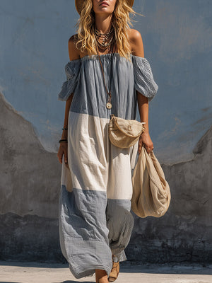 The Gwénola Cotton Linen Maxi Dress