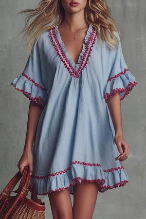 The Hildegonde Cotton Linen Mini Dress