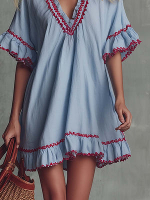 The Hildegonde Cotton Linen Mini Dress