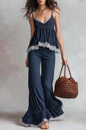 The Camélide Denim Trouser Set