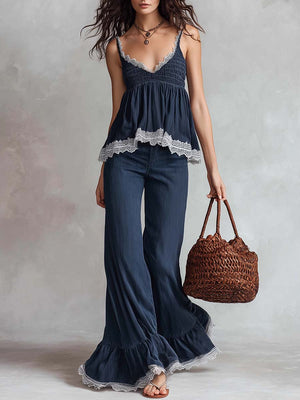 The Camélide Denim Trouser Set