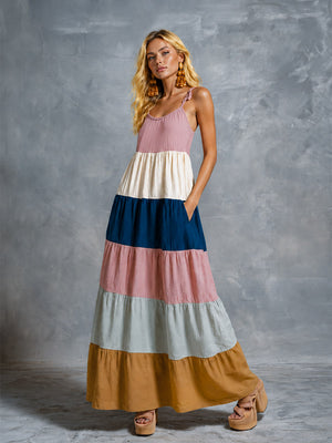 The Guillemette Cotton Linen Maxi Dress