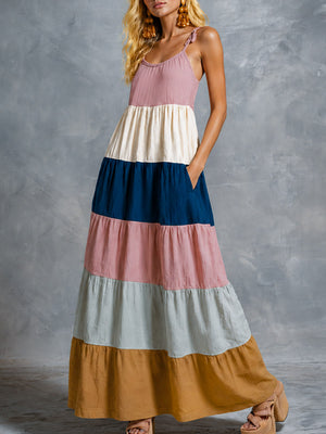 The Guillemette Cotton Linen Maxi Dress