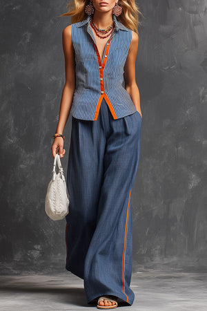 The Hermine Striped Linen Set