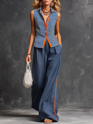 The Hermine Striped Linen Set