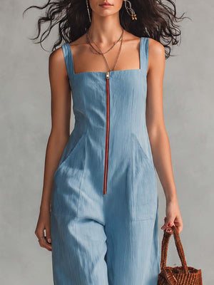 The Betsabée Cotton Linen Jumpsuit