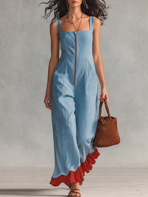 The Betsabée Cotton Linen Jumpsuit