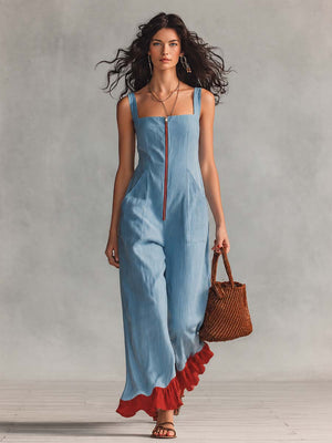 The Betsabée Cotton Linen Jumpsuit