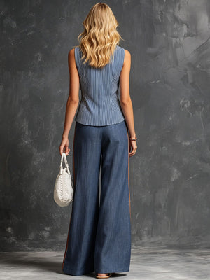 The Hermine Striped Linen Set