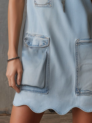 The Janvière Denim Mini Dress