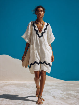 The Ide Cotton Linen Mini Dress
