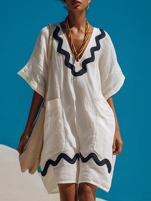 The Ide Cotton Linen Mini Dress