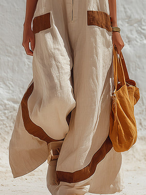 The Bérénice-Rose Cotton Linen Jumpsuit