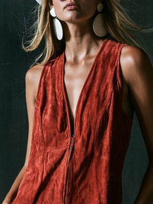 The Irénée Suede Mini Dress