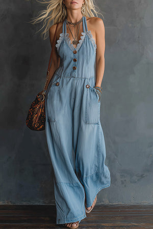 The Austreberte Denim Jumpsuit