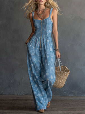 The Azélie Denim Jumpsuit