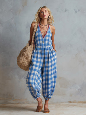 The Aquiline Cotton Linen Jumpsuit