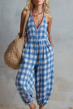 The Aquiline Cotton Linen Jumpsuit