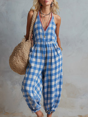 The Aquiline Cotton Linen Jumpsuit