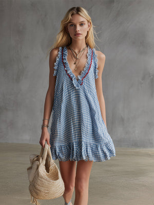 The Macrine Cotton Linen Mini Dress