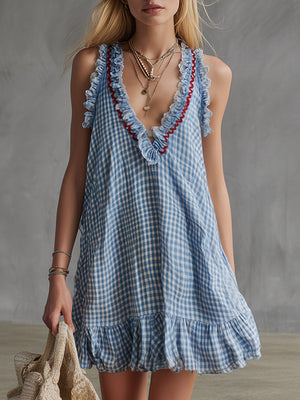 The Macrine Cotton Linen Mini Dress