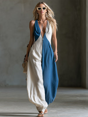 The Angadrême Cotton Linen Jumpsuit