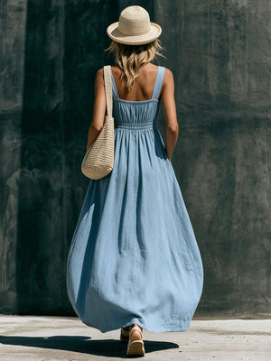 The Mahaut Cotton Linen Maxi Dress