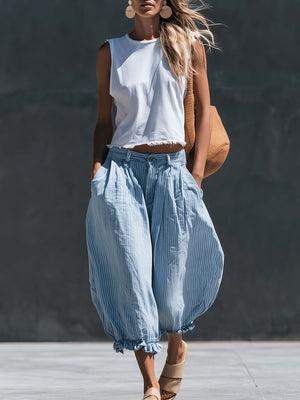 The Solange Striped Linen Set
