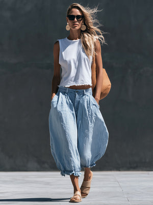 The Solange Striped Linen Set