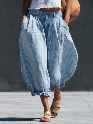 The Solange Striped Linen Set