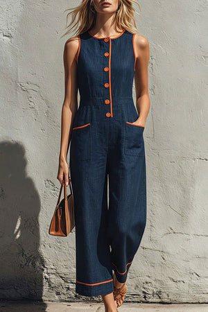 The Amélina Cotton Linen Jumpsuit