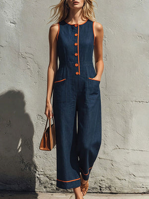 The Amélina Cotton Linen Jumpsuit