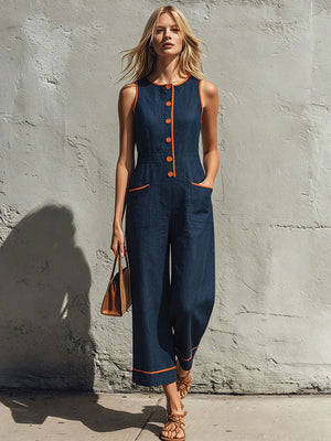 The Amélina Cotton Linen Jumpsuit