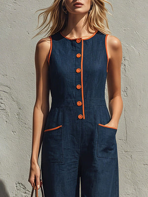 The Amélina Cotton Linen Jumpsuit