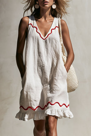 The Melloria Cotton Linen Mini Dress