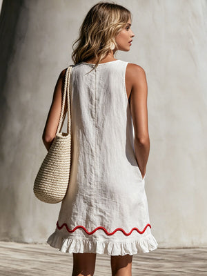 The Melloria Cotton Linen Mini Dress