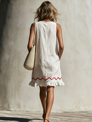 The Melloria Cotton Linen Mini Dress