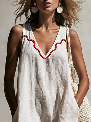 The Melloria Cotton Linen Mini Dress