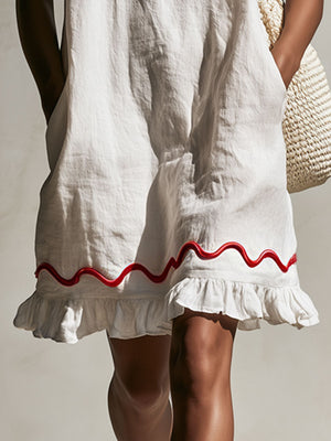 The Melloria Cotton Linen Mini Dress